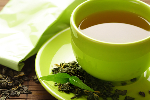 Green tea is full of anti-oxidants, doesn't dehydrate, and tastes good too.